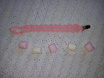 Attache t�tine B�b� - enfant   Fait main au crochet, Coton Rose