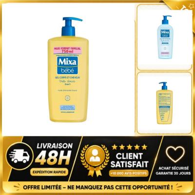 Gel lavant b�b� 2 en 1 corps cheveux Mixa 750 ml huile d'amande