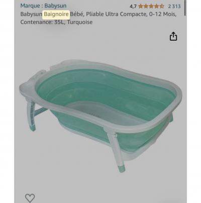 Babysun Baignoire b�b� pliable ultra compacte 0 12 mois Vert   jamais utilis�