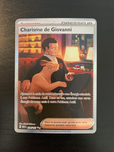 Carte Pok�mon : Charisme de Giovanni 204-165 Ecarlate Violet 151 Fran�aise NEUF