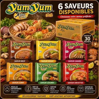 YumYum Pack de 30 Nouilles Instantan�es Savoureuses Pr�tes en 3min Sachet de 60g