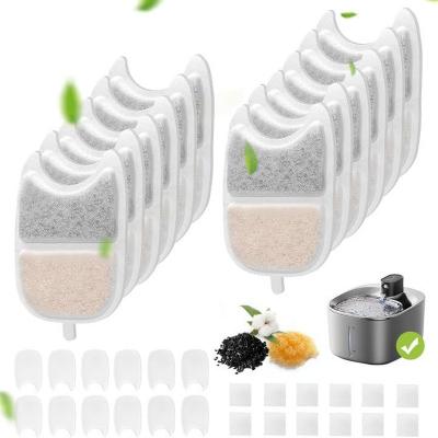 Filtres Pour Fontaine � Chat, Lot De 12 Filtre De Remplacement Et 24 Mousse Filt