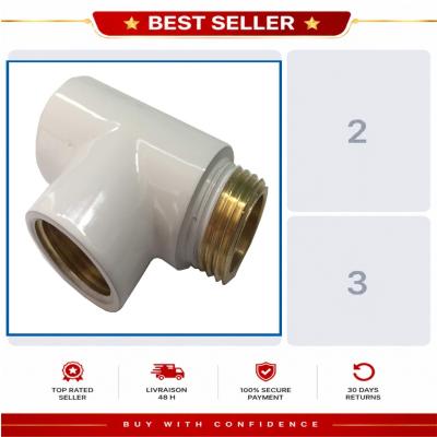 Raccord en T laiton 1-2 blanc pour radiateur salle de bain Dual-mixte