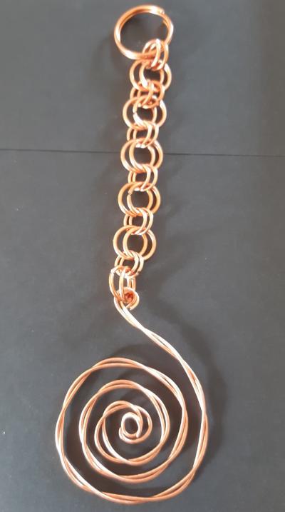 DECO PENDENTIF  EN CUIVRE ~ ARTISANAL ~ ~  COPPER SPIRAL~ORGONITE CORE MATERIAL