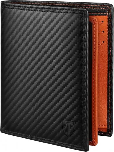 Portefeuille Homme Vertical TEEHON Porte Cartes Cuir Rangement porte billets