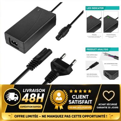 Chargeur Trottinette �lectrique 42V 2A Vegena Universel 3 Broches Scooter