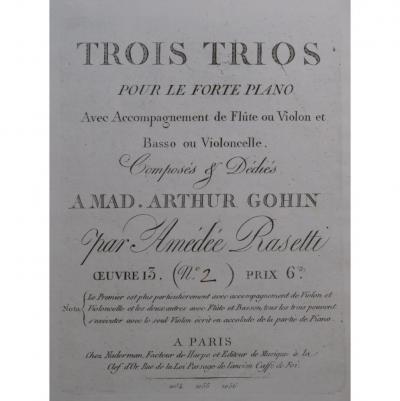 Am�d�e RASETTI trio op 13 n�2 fl�te ou violon ca1810