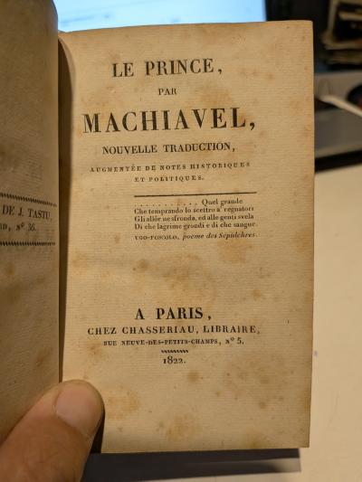 le prince par Machiavel .. 1822