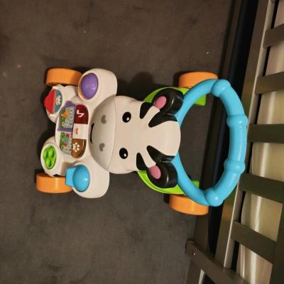 Fisher Price Trotteur porteur b�b� z�bre multicolore plastique poign�e bleue