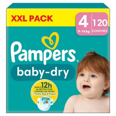 XXL PACK   Couches B�b� Baby Dry Taille 4 9Kg 14Kg PAMPERS   108 Couches
