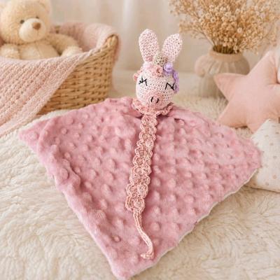Doudou B�b� Fait Main Crochet Coton Minky Double Gaze Personnalis� Pr�nom