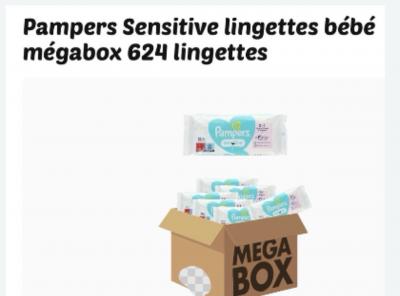Pampers Sensitive lingettes b�b� Megabox 624 lingettes (x624 unit�s)