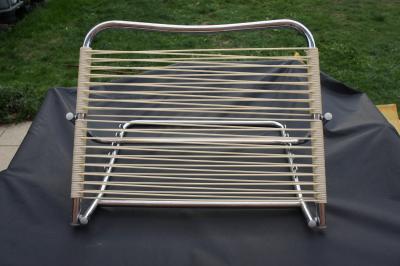 ANCIEN DOSSIER DE PLAGE DE LIT EN SCOUBIDOU SEVENTIES VINTAGE