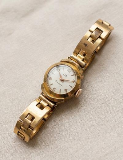 Lip Souveraine M�canique petite seconde fin des ann�es 1950 plaqu� or Montre