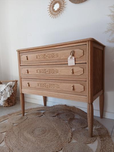 Commode Vintage Art D�co Sculpt�e R�nov�e