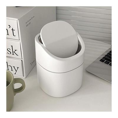 Poubelle Mini Bureau 2L   Mini Corbeille � Papier Avec Couvercle Pressoir, Compa