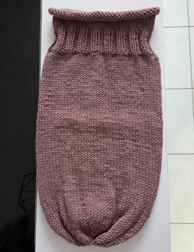 Cocon De Naissance B�b� 100% M�rinos Tricot� Main Vieux Rose
