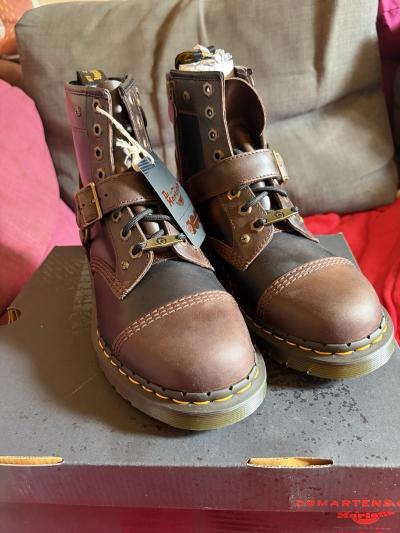 Dr. Martens Mad Max cuir marron-noir EU 41 lacets zip boucle