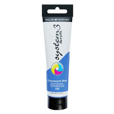 Daler   Rowney 150ml Syst�me 3   Tube de peinture acrylique   Fluore Bleu