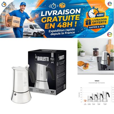 Bialetti Venus Cafeti�re Italienne Induction Acier Inox 4 Tasses 170 ml