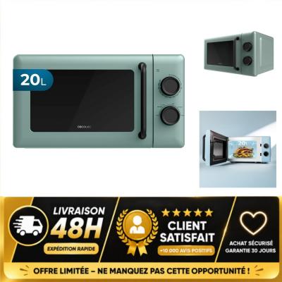 Cecotec Micro ondes R�tro 20L Proclean 3010 Green 700W 6 niveaux