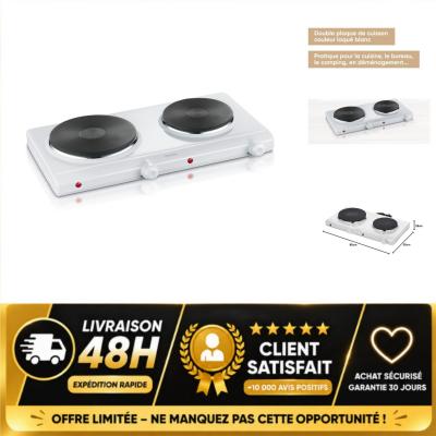 SEVERIN DK 1042 Plaque de cuisson �lectrique double 2500 W r�glable blanc
