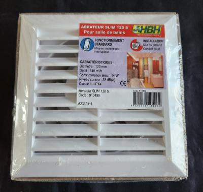 A�rateur SLIM   D�bit 140 m�-h   Sortie : � 120 mm Pour Salle De Bain Neuf