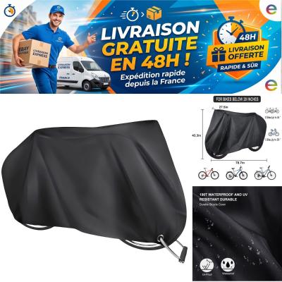 Housse de v�lo ext�rieur 190T Nylon imperm�able anti UV 2 v�los jusqu'� 29