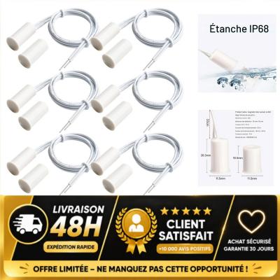 Gebildet 6x Capteur de Porte Fen�tre Filaire Alarme Magn�tique Reed Switch Blanc