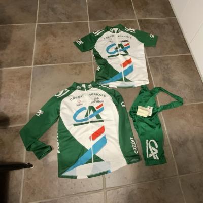 Nalini Maillot de course cyclisme vert-blanc zip int�gral manches courtes