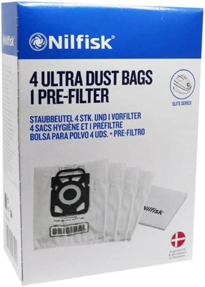 Nilfisk 4 Sacs � Poussi�re Originaux   Pr� filtre   Accessoires pour Aspirateurs