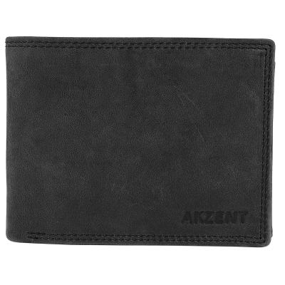 Portefeuille homme cuir v�ritable noir Akzent protection RFID 12 cm 6 cartes