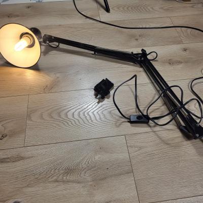 Lampe architecte bureau noire articul�e vintage industrielle dessin sans pince