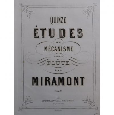 MIRAMONT Fifteen Mechanism Studies for Flute ca1868