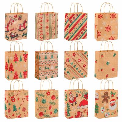 Sac Cadeau de No�l   24 Pi�ces, Sac Kraft de No�l, Sacs Cadeaux de No�l