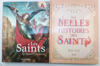 Lot de 2 livres Les saints et Les belles histoires des saints livres