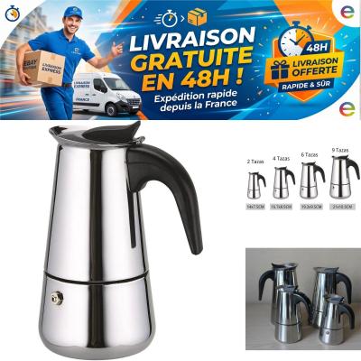 Cafeti�re italienne acier inoxydable 6 tasses Moka expresso gaz �lectrique