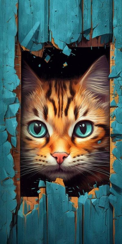 Plaque m�tal  animal chat  30 X 20 CM d�coration mural