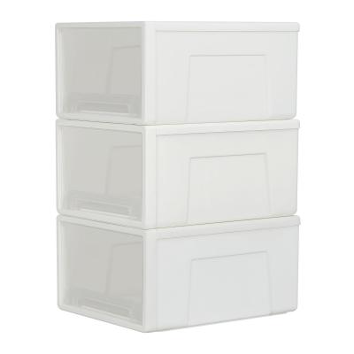 50L 3 Tiroirs de Rangement en Plastique, Organisateurs de Bureau, Tour de