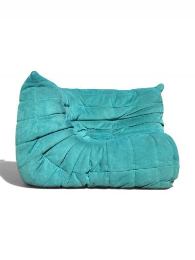 Canap� d'angle Togo Ligne Roset Michel Ducaroy Alcantara turquoise vintage