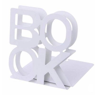 Serre livres en m�tal forme de L   Robustes   Organisateur bureau Blanc