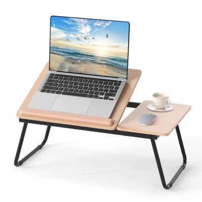 Table de Lit Pliable 55 x 32 cm, Plateau de Lit pour Ordinateur Portable avec 5