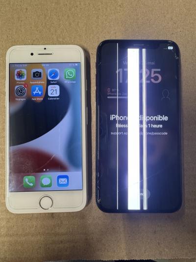 Lot de 2  Apple iPhone X et iPhone 7 en l �tat