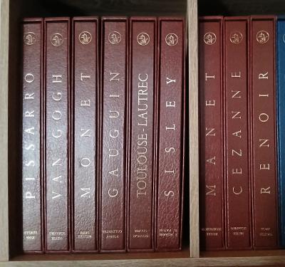 Lot de 9 livres d'art en coffrets. Collection rouge Nouvelles Editions Fran�aise