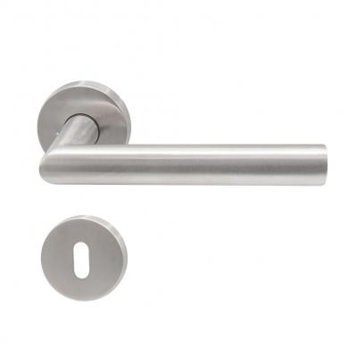 Poign�e de porte en acier inoxydable, en forme de L   serrure � cl� ronde BB