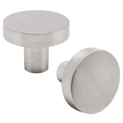 boutons de tiroir ronds en nickel bross� argent� pour armoire et commode, trou