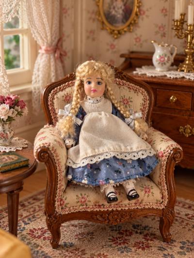 Petite poup�e miniature en porcelaine 9 cm   Maison de poup�e   jolie tenue