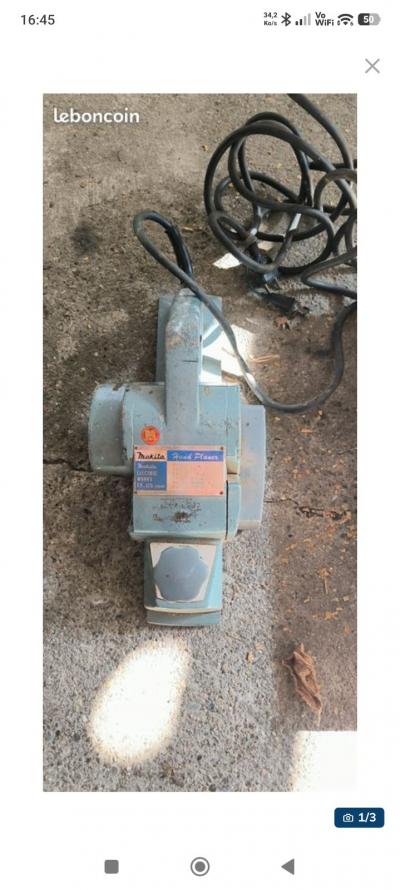 Makita 1600 Raboteuse � bois rabot �lectrique filaire c�bl� 220 V bleue