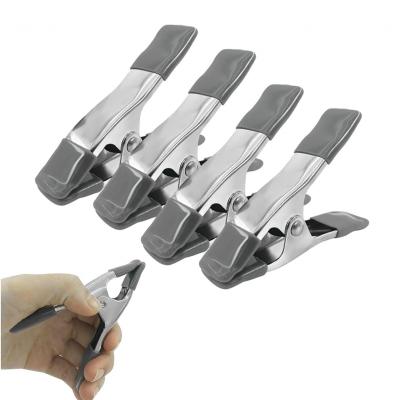 4Pcs Metal Spring Clamp Pince � Ressort Robuste Crocodile Clip   Gray Gris