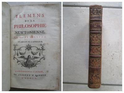 [NEWTON] PEMBERTON : ELEMENS DE LA PHILOSOPHIE NEWTONIENNE, 1755. 12 planches.